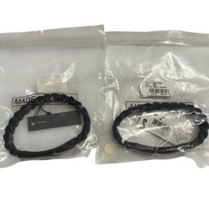 Marc Jacobs Silicone Bracelet Duo – Black Braided Stack – NWT in Package